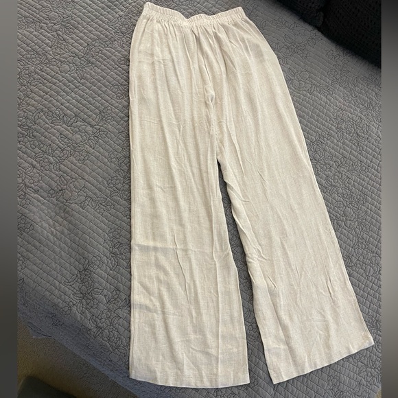 NWOT Allie Rose Linen Trouser Pants - Picture 4 of 8